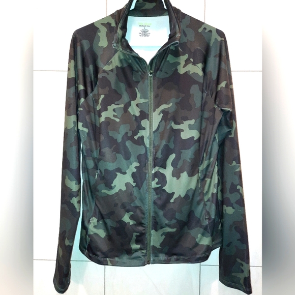 Tek Gear Camo Zipper Workout Jacket size large excellent used condition - Picture 1 of 9